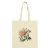 Floral Tote Bag, Hibiscus Flower Design, Botanical Art, Elegant Reusable Shopping Bag, Everyday Tote - Tawshia